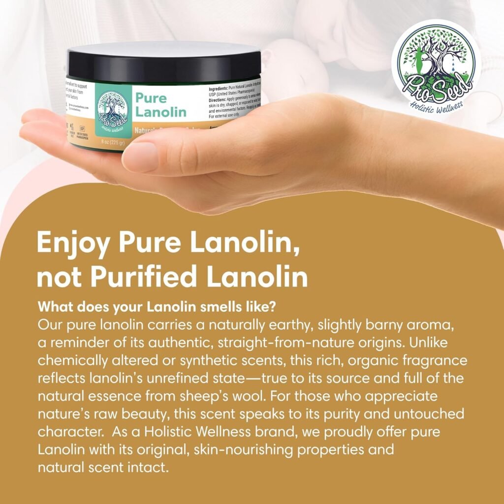100% Pure Lanolin Cream - Handmade, Unrefined Balm for Dry  Itchy Skin, Cracked Lips, Breastfeeding, Baby Care, Moisture-Rich, Nursing Essentials  Petroleum-Free, Perfect for Hands, Face  Paw Care