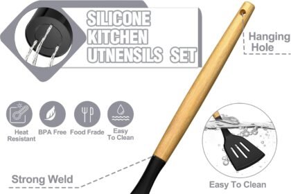 34pcs silicone cooking utensils set review