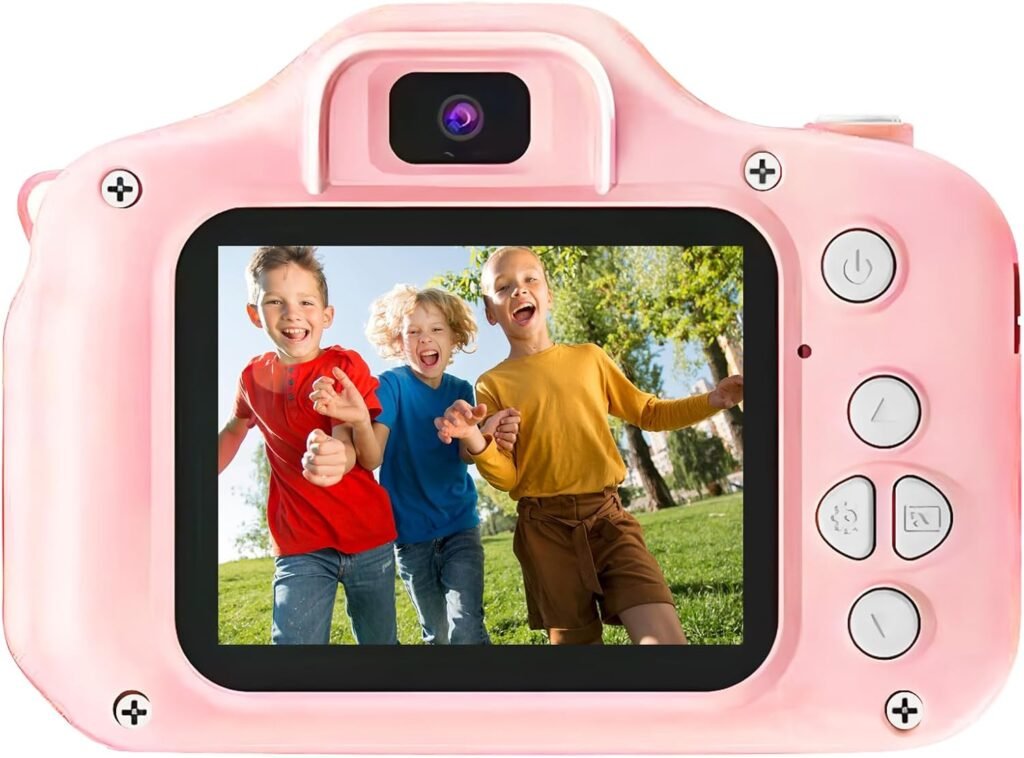 48MP Pink Digital Camera, FHD 1080P Kids Camera Digital Point and Shoot Cameras with 16X Zoom Anti Shake, 2.4 Inch LCD Screen, Compact Small Camera for Girls Kids
