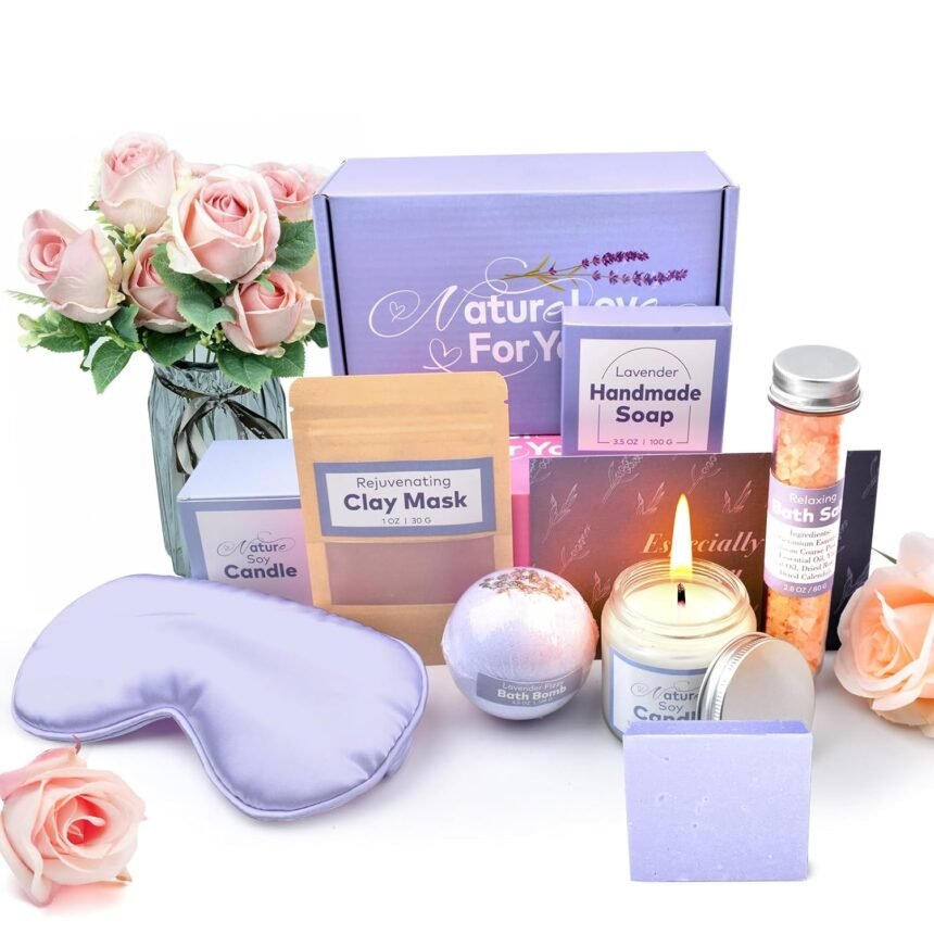 7pcs handmade spa gift set handmade skin care sets for womenrelaxing birthday gift and spa gifts for women lavender 7pcs
