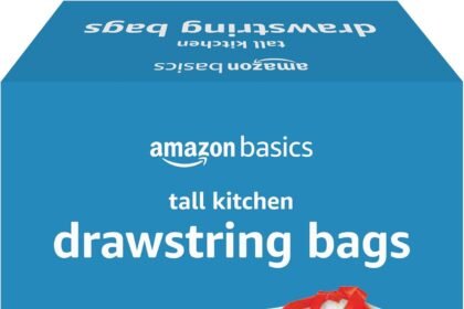 Amazon basics trash bags tall kitchen drawstring unscented 13 gallon 120 count pack of 1
