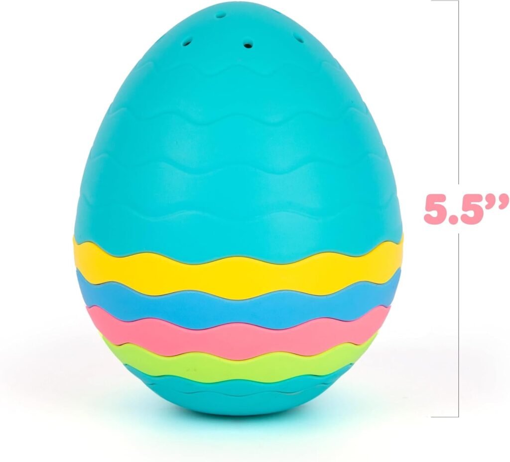 ArtCreativity Stacking Egg Toys - 7 Piece Nesting Egg Bath Toys for Kids in Pastel Colors - Drainage Holes for Fun in The Bathtub - Easter Toys for Toddlers, Boys and Girls - Easter Party Favors