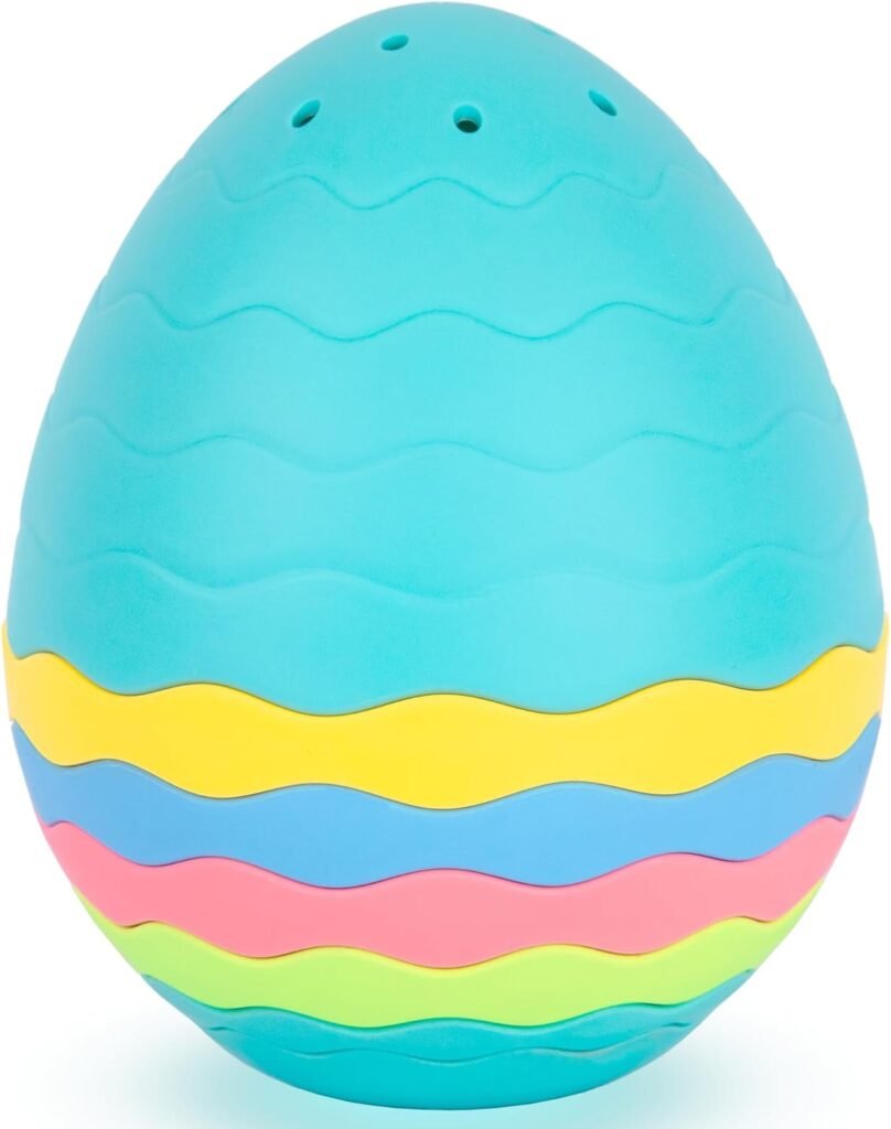 ArtCreativity Stacking Egg Toys - 7 Piece Nesting Egg Bath Toys for Kids in Pastel Colors - Drainage Holes for Fun in The Bathtub - Easter Toys for Toddlers, Boys and Girls - Easter Party Favors
