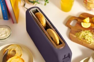 Bella 2 slice slim toaster fits anywhere kitchenware 6 setting shade control with reheat cancel buttons removable crumb 1 2