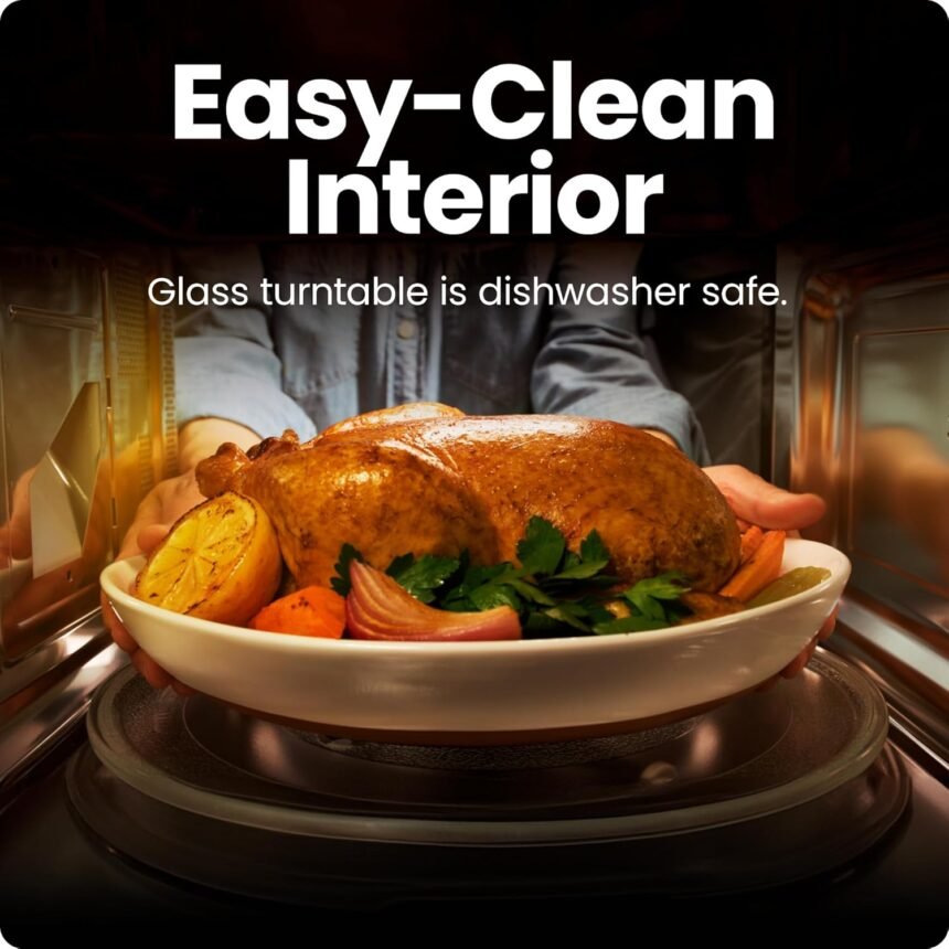 Chefman countertop microwave oven 09 cu ft with digital display 900 watts 6 auto menus 10 power levels eco mode memory f 2