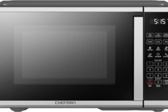Chefman countertop microwave oven 11 cu ft digital stainless steel microwave 1000 watts with 6 auto menus 10 power level
