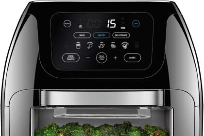 Chefman multifunctional digital air fryer rotisserie dehydrator convection oven 17 touch screen presets fry roast dehydr