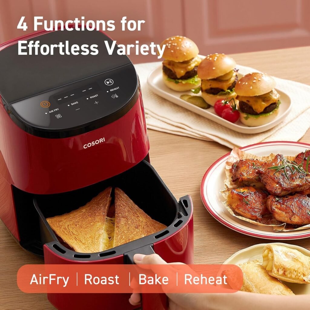 COSORI Air Fryer 2.1 QT, Small  Mini 4-in-1 airfryer Ideal for Simple Meals and Snack, Easy to Leftover Food to Crispy, Up to 97% Less Oil, 30 In-App Recipes, Nonstick  Dishwasher-Safe Basket
