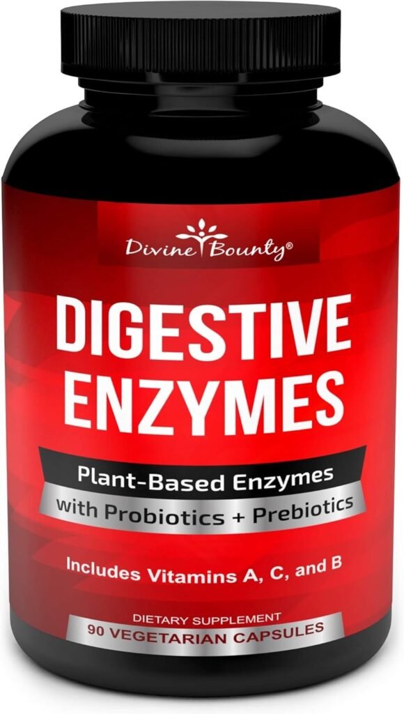 Digestive Enzymes with Probiotics  Prebiotics - Digestive Enzyme Supplements w Lipase, Amylase, Bromelain - Support a Healthy Digestive Tract for Men and Women – 90 Vegetarian Capsules