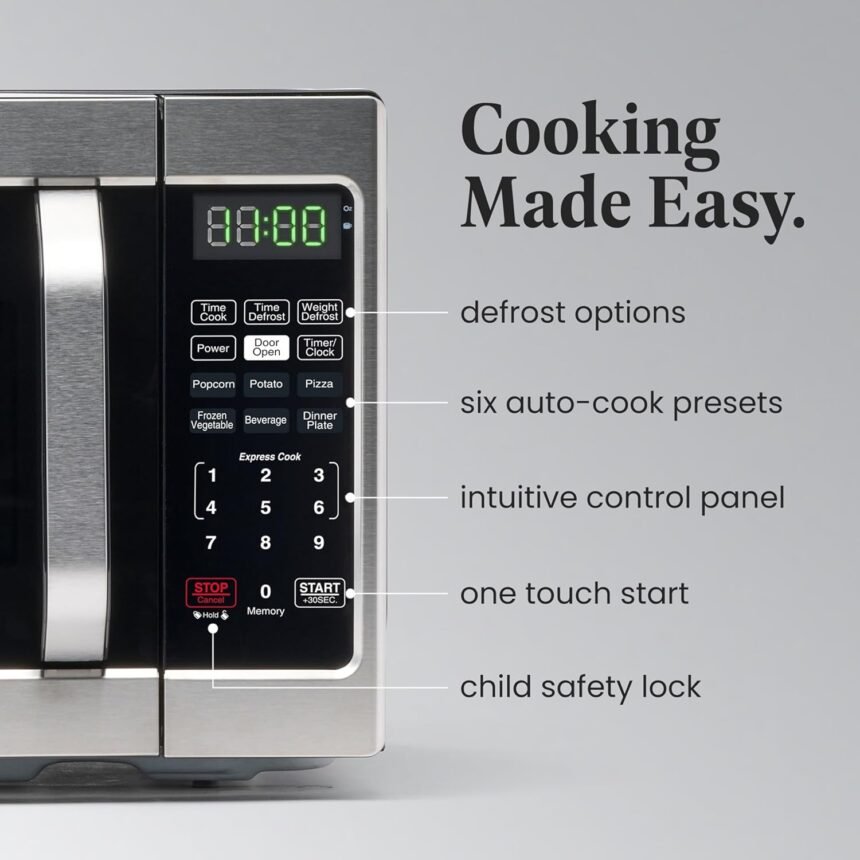 Farberware countertop microwave 1000 watts 11 cu ft microwave oven with led lighting and child lock perfect for apartmen 1
