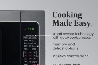 Farberware countertop microwave 1000 watts 11 cu ft microwave oven with led lighting and child lock perfect for apartmen 3