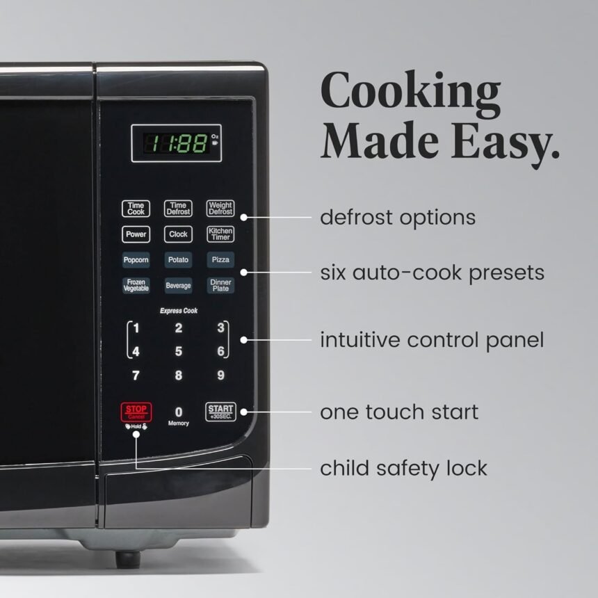 Farberware countertop microwave 700 watts 07 cu ft microwave oven with led lighting and child lock perfect for apartment 2