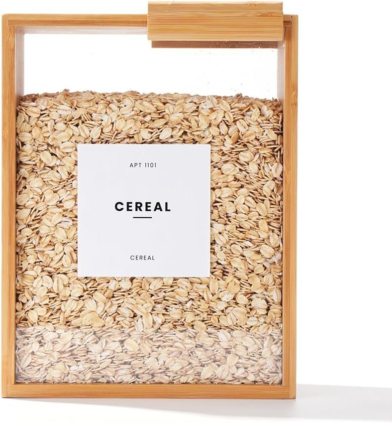 Food Dispenser 2L | Kitchen Organizers and Storage | Food Containers  Cereal Dispenser for Pantry Organization And Storage Container | Cereal, Rice, Flour, Snack (Bamboo, 1)