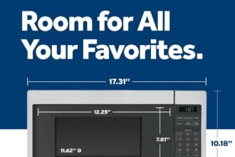 Ge gcst07n1wss microwave oven 700 watt 6 auto cooking settings kitchen essentials for the countertop dorm room or apartm 1