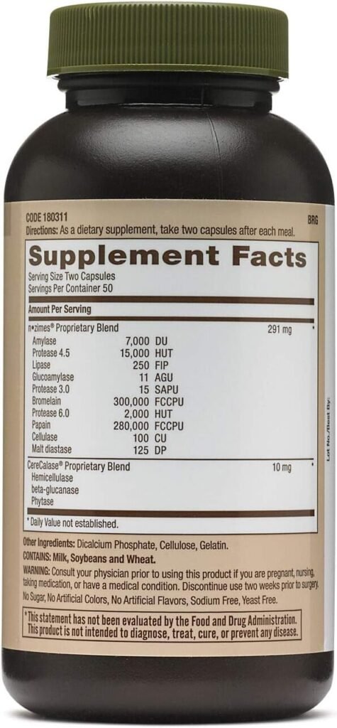 GNC Natural Brand Super Digestive Enzymes, 240 Capsules, Supports Protein, Carbohydrate and Fat Digestion
