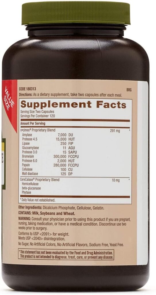 GNC Natural Brand Super Digestive Enzymes, 240 Capsules, Supports Protein, Carbohydrate and Fat Digestion