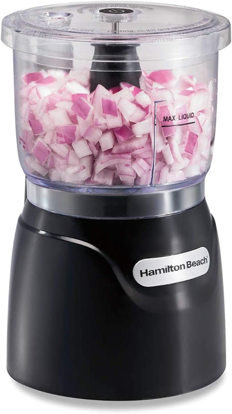 Hamilton beach electric vegetable chopper mini food processor 3 cup 350 watts for dicing mincing and puree black 72850