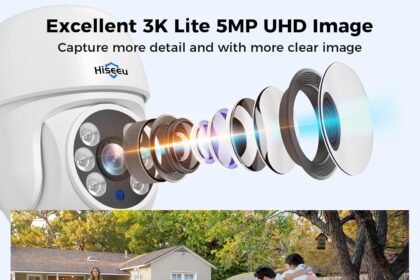 Hiseeu 3k ptz wired security camera system outdoor 360view with alarm spotlight audio8ch 5mp dvr8pcs cctv cameras3tb hdd 2