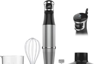 Immersion blender handheld corded hand blenders set 1100w trigger variable speed 5 in 1 stick emulsifier with chopper wh