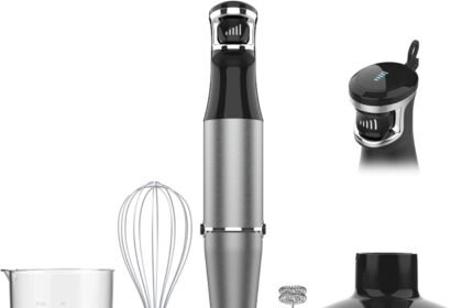 Immersion blender handheld corded hand blenders set 1100w trigger variable speed 5 in 1 stick emulsifier with chopper wh