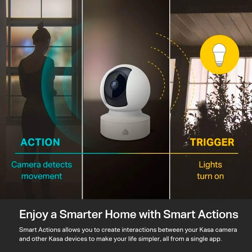Kasa Smart Indoor Pan-Tilt Home Security Camera, 1080p HD Dog Camera w/Night Vision, Motion Detection for Baby  Pet Monitor, Cloud  SD Card Storage, Works w/ Alexa  Google Home, 2.4G WiFi (EC71)
