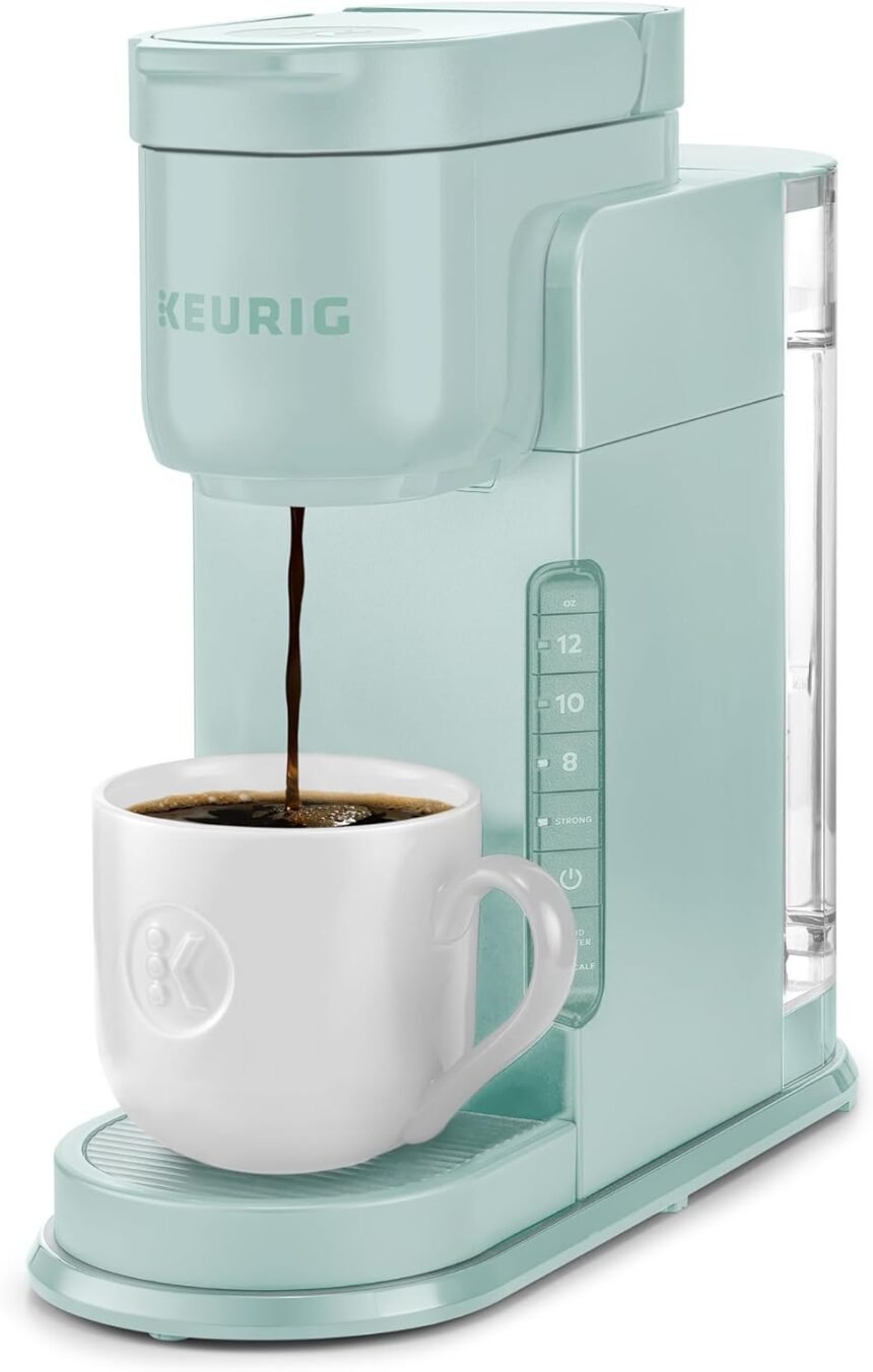 Keurig k express single serve k cup pod coffee maker 3 brew sizes strong button feature 42oz removable reservoir mint