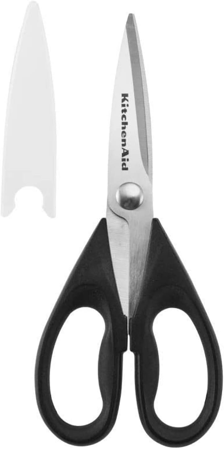 Kitchenaid all purpose kitchen shears with protective sheath durable stainless steel scissors dishwasher safe soft grip
