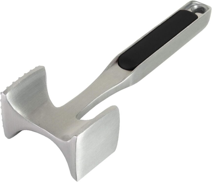Kitchenaid gourmet multi sided meat tenderizer for pounding meats nuts shellfish ect hang hole for easy storage hand was