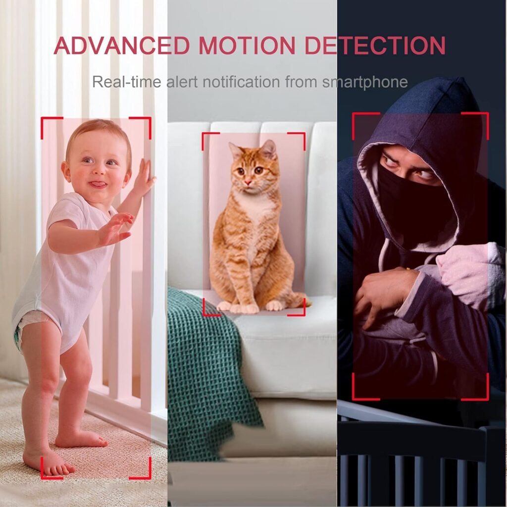 LaView Security Cameras 4pcs, Home Security Camera Indoor 1080P, Wi-Fi Cameras Wired for Pet, Motion Detection, Two-Way Audio, Night Vision, Phone App, Works with Alexa, iOS  Android  Web Access