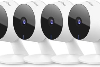 Laview security cameras 4pcs home security camera indoor 1080p wi fi cameras wired for pet motion detection two way audi