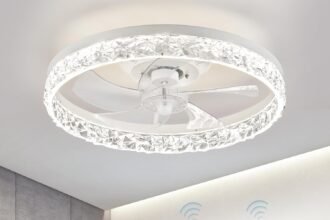 Lediary 20 modern ceiling fans with lights and remote dimmable low profile ceiling fan flush mount ceiling fan stepless 