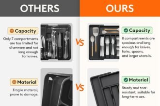 Lifewit silverware drawer organizer review