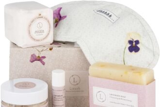 Lizush luxury spa gifts for women 6 piece lavender gifts for her gift baskets for women body care set for mom birthday b