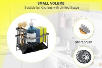 Maifan sink caddy sponge holder for kitchen with brush holder and stainless steel self drain tray rustproof kitchen sink 1