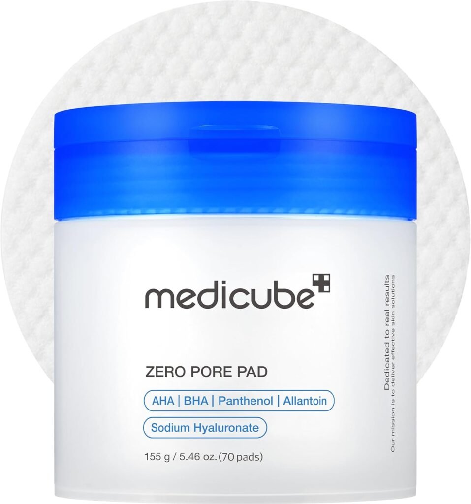 Medicube Zero Pore Pads 2.0, Dual-Textured Facial Toner Pads for Exfoliation and Pore Care with 4.5% AHA Lactic Acid  0.45% BHA Salicylic Acid, Ideal for All Skin Types, Korean Skin Care (70 Pads)