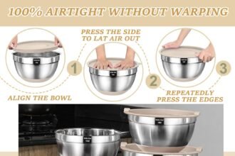 Mixing bowls with airtight lids set 26pcs stainless steel khaki bowls with grater attachments non slip bottoms kitchen g 1