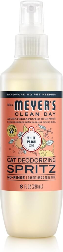 MRS. MEYERS CLEAN DAY Cat Deodorizing Spray, White Peach Scent, 8oz