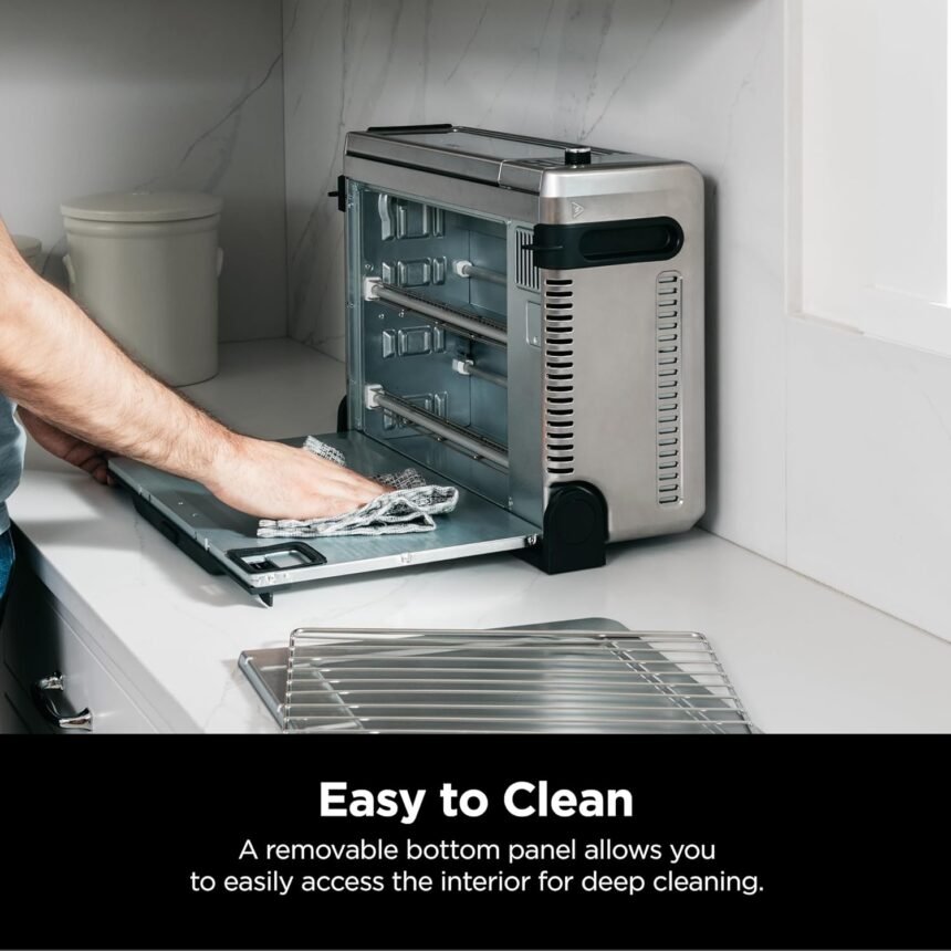 Ninja flip toaster ovenair fryer 8 in 1 functionality flip upaway capability for storage space largecapacity air fry bas 3
