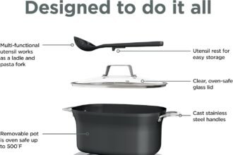 Ninja mc1001 foodi possiblecooker pro 85 quart multi cooker with 8 in 1 slow cooker dutch oven steamer glass lid integra 1