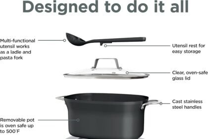 Ninja mc1001 foodi possiblecooker pro 85 quart multi cooker with 8 in 1 slow cooker dutch oven steamer glass lid integra 1