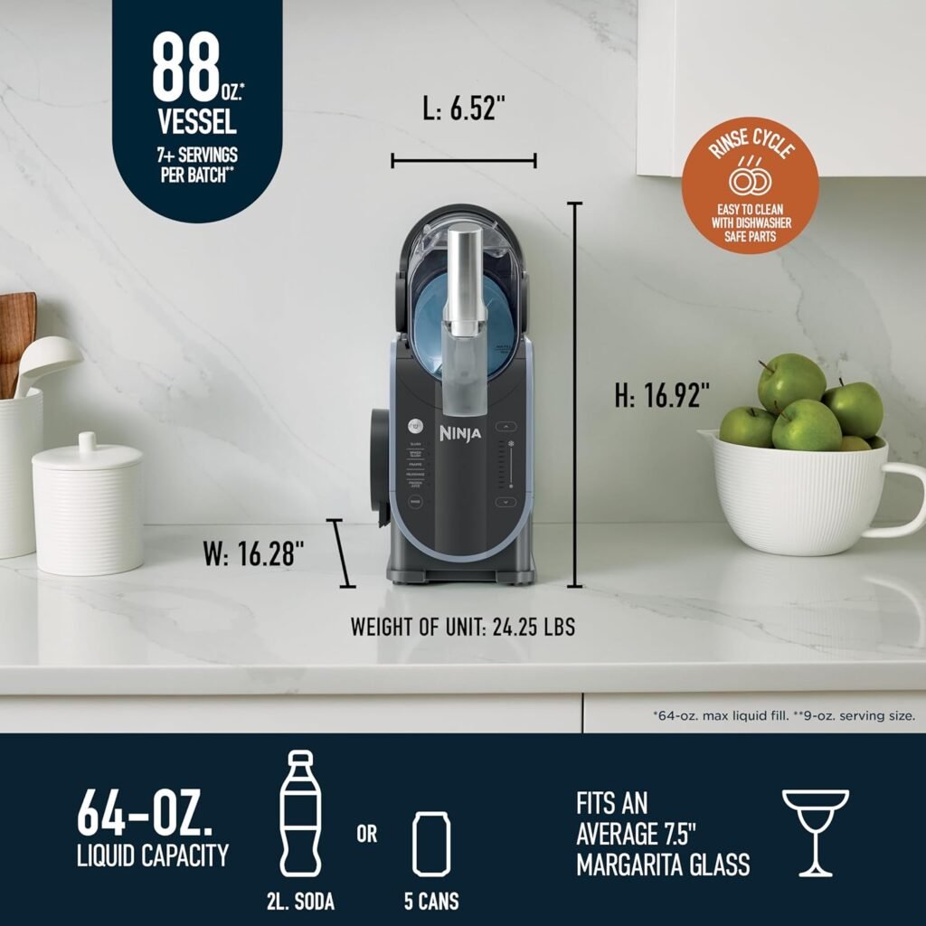Ninja SLUSHi with RapidChill Technology, 88 oz. Frozen Drink  Slushie Machine, 5 Preset Programs, Margaritas, Frappés, and More, Premium Accents, Black, FS301