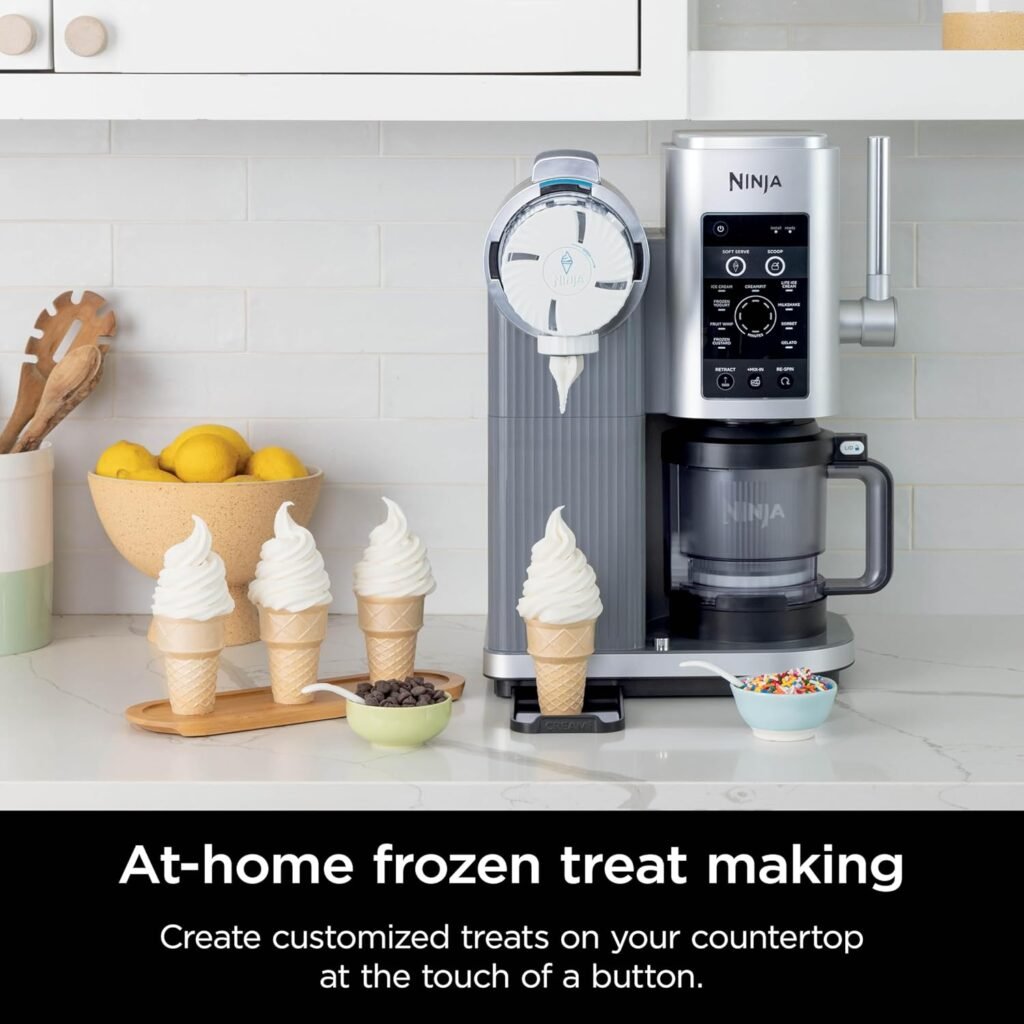 Ninja Swirl by CREAMi Ice Cream and Soft Serve Maker, Sorbet, Milkshake, Frozen Yogurt, Low Calories Program  More, 13-in-1, Soft Serve Handle, (2) CREAMi Swirl 16oz Pints, For Kids  ALL ages, NC701
