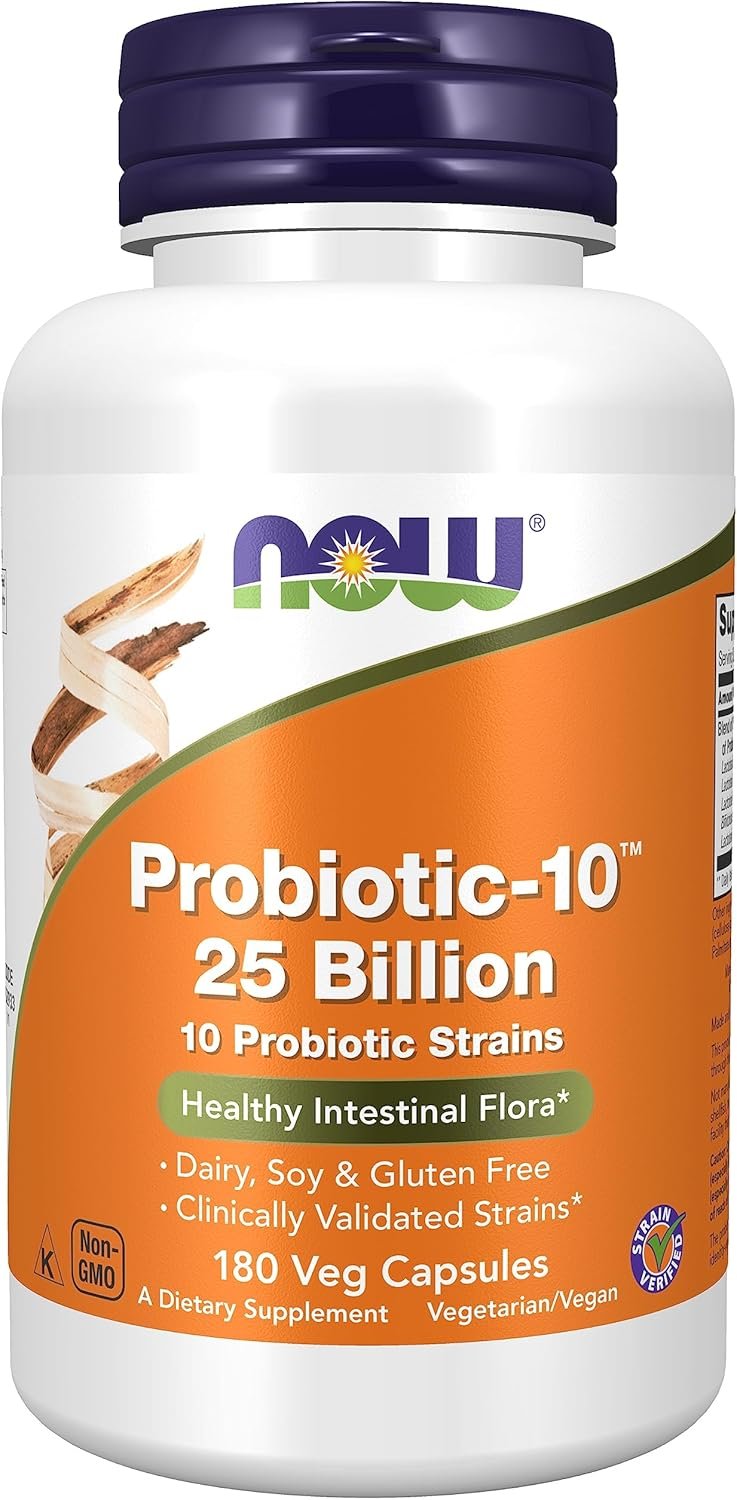 Now foods supplements probiotic 10 25 billion with 10 probiotic strains dairy soy and gluten free strain verified 100 ve 4