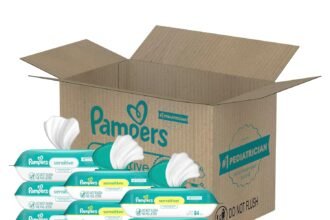 Pampers sensitive baby wipes water based hypoallergenic and unscented 8 flip top packs 4 refill packs 1008 wipes total