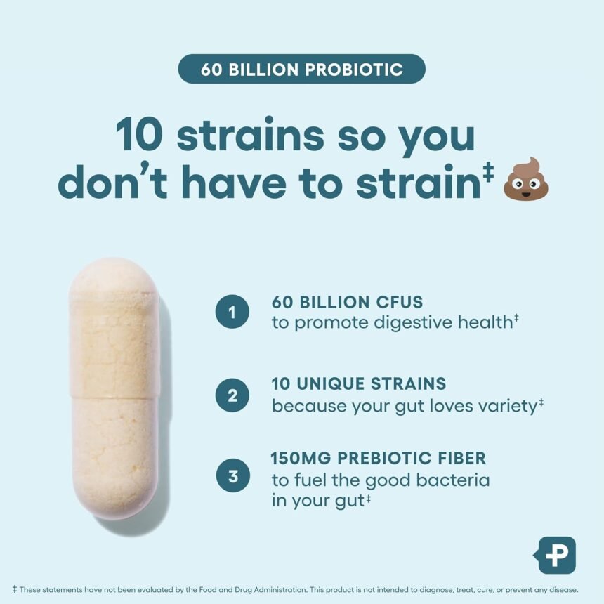 Physicians choice probiotics 60 billion cfu 10 strains organic prebiotics immune digestive gut health supports occasiona 3