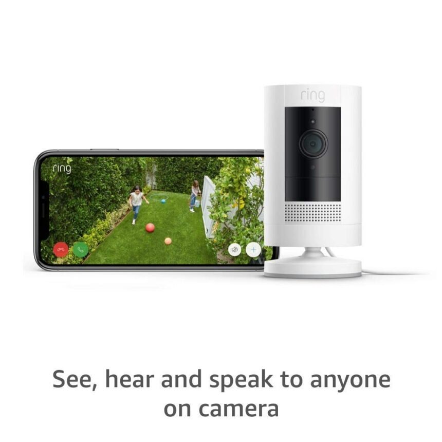 Ring outdoor cam stick up cam weather resistant outdoor camera live view color night vision two way talk motion alerts w 3