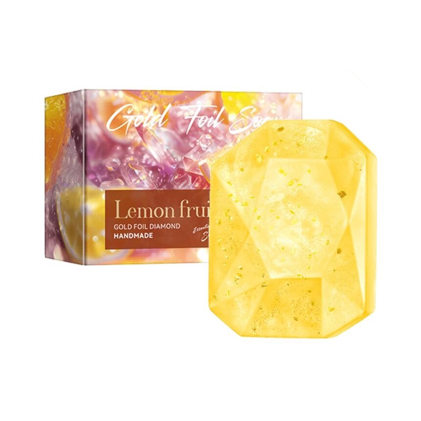 Rose essential oil soap rose flower gold foil diamond handmade soap gentle care clean skin oil control moisturizing bath 1