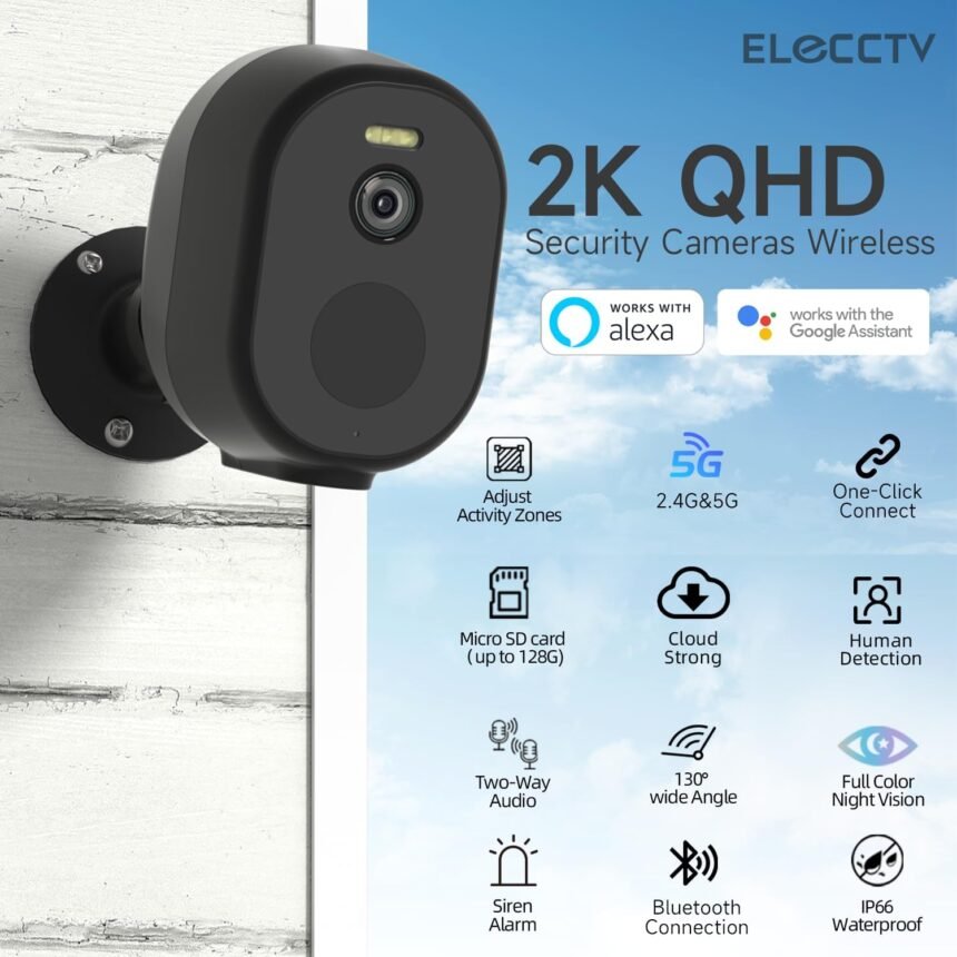 Security cameras wireless outdoor tuya 5g security camera 2k hd home security system 4 cam kit with 130 wide view 3mp co 4