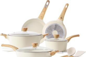 Sensarte ceramic cookware sets pots and pans set nonstick 14 piece induction cookware non toxic healthy non stick kitche