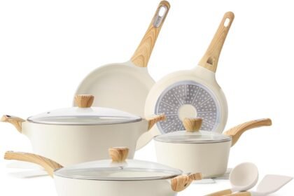 Sensarte ceramic cookware sets pots and pans set nonstick 14 piece induction cookware non toxic healthy non stick kitche